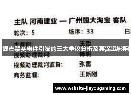 魏震禁赛事件引发的三大争议分析及其深远影响