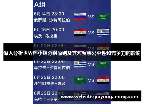 深入分析世界杯小组分组原则及其对赛事公平性和竞争力的影响